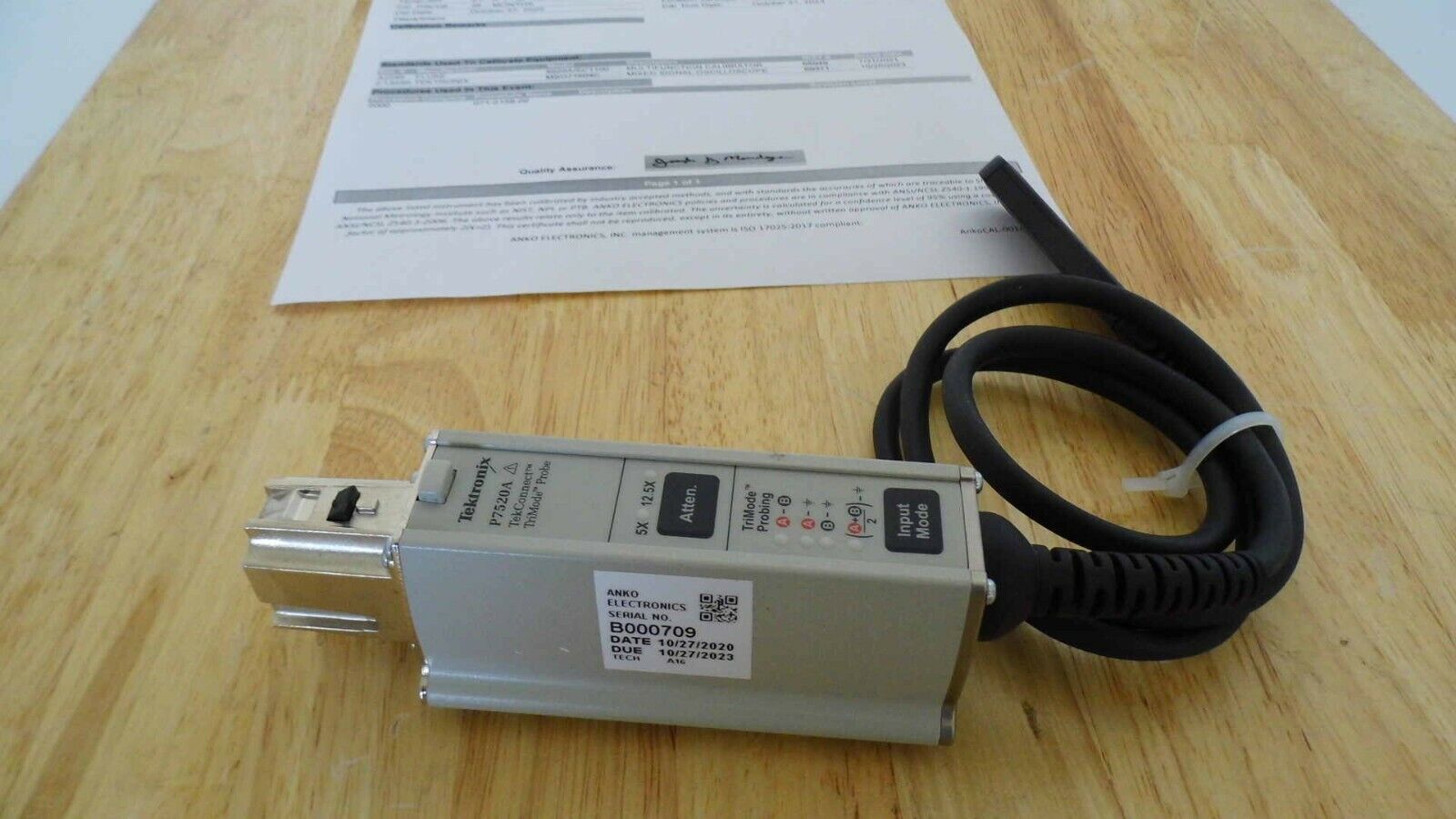 Tektronix P7520A 20GHz Trimode Differential Probe No Acc. w/NIST cal, Tektronix P7520A 20GHz Trimode Differential Probe No Acc. w/NIST cal,